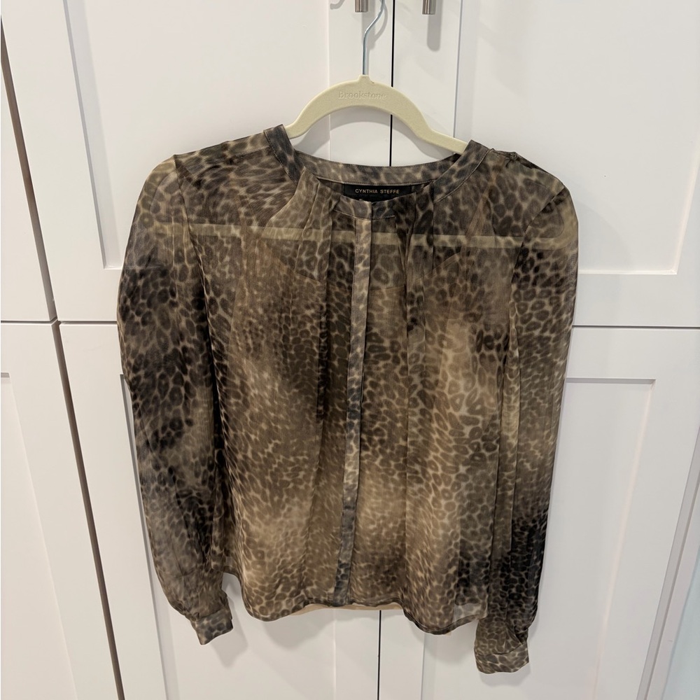 Cynthia Steffe Leopard Print Blouse